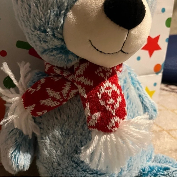 RARE Animal Adventure Teddy Bear w/Red Winter Scarf 16" Plush Stuffed Animal Toy - Picture 3 of 8